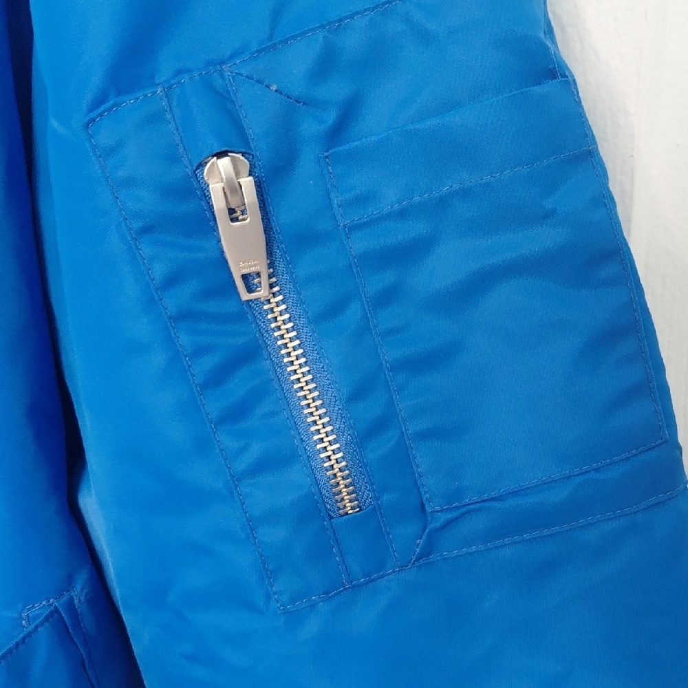 Zara Blue Bomber Jacket - Picture 3 of 8